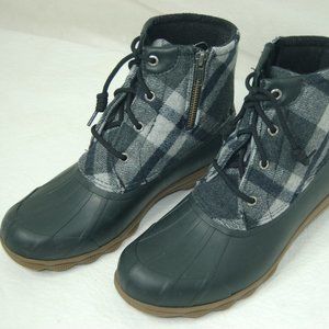 Sperry Women's size 8 Saltwater Buffalo Check Duck Boot